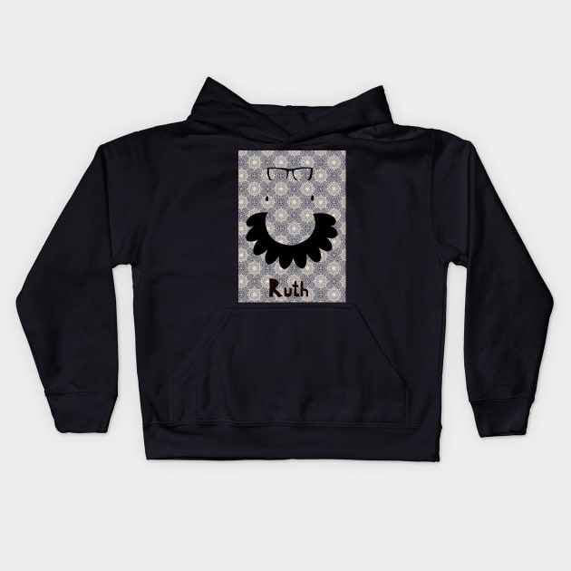 RUTH BADER GINSBURG  Collar art Kids Hoodie by GalleryArtField